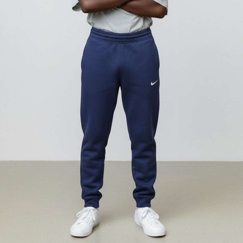 Nike Joggers Mens Large Navy Blue Club Fleece Tapered Sweatpants BV2671-410